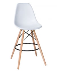 Стул барный ДОБРИН ДСВ БАР (ножки светлый бук, цвет сиденья белый (В-02)) 2 шт / DOBRIN DSW BAR (W-02))