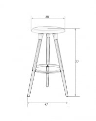 Табурет барный DOBRIN ROYCE WHITE (белый (W-02))