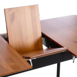 Стол Соната Люкс раздвижной/Sonata Lux extension table массив сосны, антик/черный, 120-(150)х75х73 см