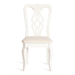 Стул Афродита/ Aphrodite дерево гевея, 46х54х99см, Ivory white, ткань кремовая с рисунком (А04)