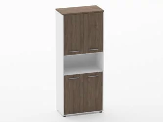 Шкаф 4 широкий закрытый с нишей Дека 10.19.121 Дуб Верцаска/Белый / Deka