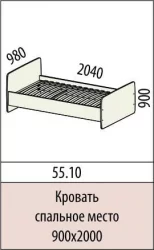Детская кровать для девочки Мегаполис 55.10 Сосна Астрид