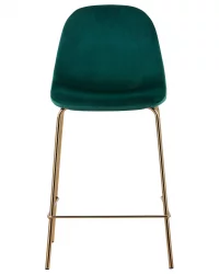 Стул полубарный Валенсия велюр Зеленый золотые ножки