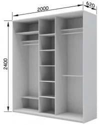 Шкаф-купе Хит-24-20-151 Дуб млечный