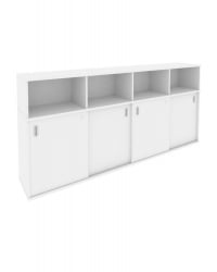 Шкаф-купе приставной Metal System Б.ШК-4 Белый/Серый