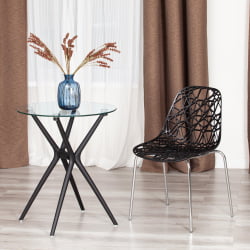 Стол PARNAVAZ (mod. 29) пластик/стекло, 60 x 60 x 70,5 см, Black (черный) 05