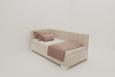 Подростковая кровать ТЕРРА БЕЗ ОСНОВАНИЯ (BERHOUSE) Материал фасада: Металл/Велюр; Спальное место: 800х1900; Цвет: Кремовый