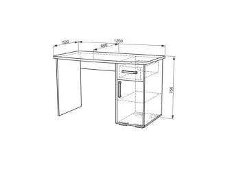 Стол для школьника Лайт-1 модуль 02 Дуб сонома/Белый