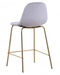 Стул полубарный Валенсия велюр Серый золотые ножки