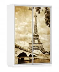 Шкаф-купе двухдверный Экспресс Дуо 1600х2200h Париж/Белый снег