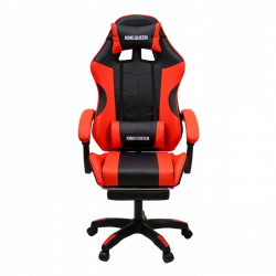 Кресло 1209-1 KINGQUEEN, цвет черный/красный, 1209-1-black-red-mass