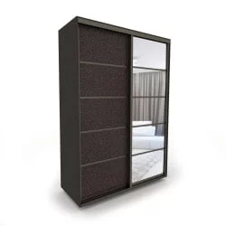 Шкаф-купе с зеркалом Акцент-Квадро КЛ 1400х600 Венге/Бронза