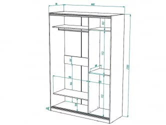 Шкаф-купе 2-х дверный Виктория 1600х584х2300, Белый 16ДЗДЗ-ШЯ-Б 310-463