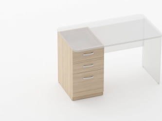 Тумба встраиваемая в стол на 3 ящика Glassy 3.12.14 Венге