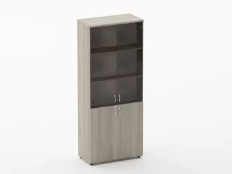 Шкаф высокий со стеклом Twin 16.16.131 Дуб Сантана светлый