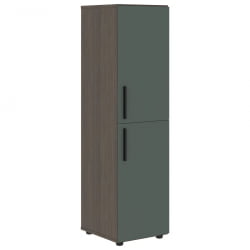 Шкаф-колонка с двумя глухими малыми дверьми (правый) VELION VMCS 40.4 R Нефрит Дуб Сильвер