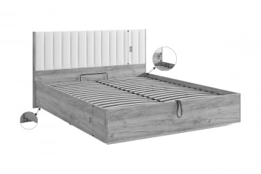 Кровать с подъемным механизмом 160х200 см Адам MSA-06 дуб крафт золотой/грей алькантара (велюр)