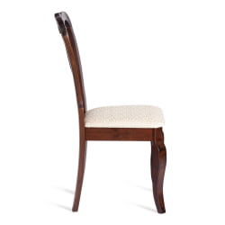 Стул Афродита/ Aphrodite дерево гевея, 46х54х99см, Cappuchino , ткань кремовая с рисунком (А04)