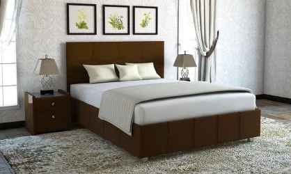 Кровать с мягким изголовьем Коричневый_68176