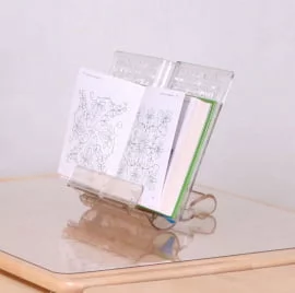 Трехуровневая подставка-трафарет под книгу ПК-03 Серая