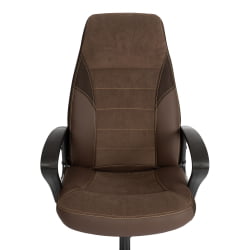 Кресло INTER (24) кож/зам/флок/ткань, коричневый, 36-36/6/TW-24