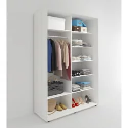 Шкаф-купе в коридор Акцент-Сим Д 1400х600 Выбеленное дерево