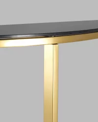 Консоль полукруглая АЛЬБА 115x30 Золото (стекло черное)
