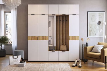 Антресоль трехдверная Бери MPR-026 Дуб крафт золотой/белое дерево