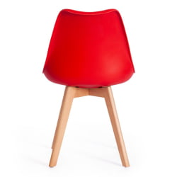 Стул TULIP (mod. 73) / 1 шт. в упаковке дерево/пластик/ПУ, 48.5*52.5*83cм, красный