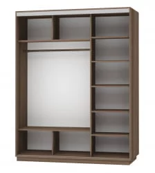 Шкаф-купе трехдверный Экспресс Трио Элемент 1800х2200h Ясень шимо тёмный