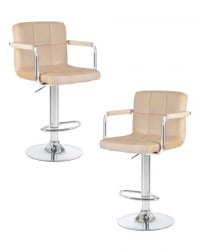 Стул барный DOBRIN KRUGER ARM (бежевый велюр (MJ9-10)) 2 шт