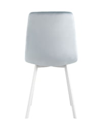 Комплект из двух стульев Chilly велюр серо-голубой ножки металл белые