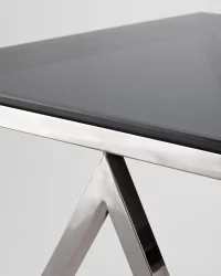 Журнальный стол ИНСИГНИЯ 55кс55 Темный хром стекло смоке / 55x55 smoke