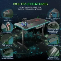 Стеклянный компьютерный стол Eureka GIP 44
