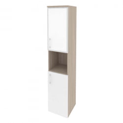 Шкаф высокий узкий правый ONIX O.SU-1.4R(R) white Дуб Аттик/Белый