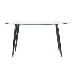 Стол KASSEL (mod. DT333) металл, закаленное стекло (10 мм), 150х90х75см, черный