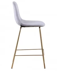 Стул полубарный Валенсия велюр Серый золотые ножки