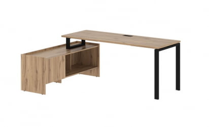 Стол с тумбой EDIS EUCT 19614 Дуб Денвер светлый Черный