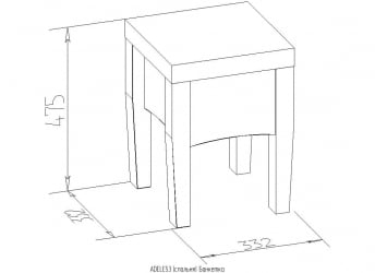 Банкетка ADELE 53 Дуб Сонома/Venzel Coral (спальня)