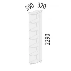 Стеллаж угловой (лев/прав) Катрин 92.17 Дуб венге Белый песок Браун вуд