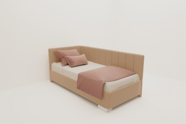 Подростковая кровать ТЕРРА БЕЗ ОСНОВАНИЯ (BERHOUSE) Материал фасада: Металл/Велюр; Спальное место: 800х1900; Цвет: Бежевый