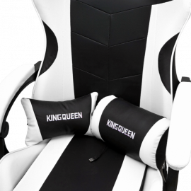 Кресло 1209-1 KINGQUEEN, цвет черный/белый, 1209-1-black-white-mass