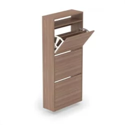 Тумба для обуви 3-х уровневая Ясень шимо тёмный