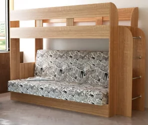 Кровать-диван Дива Ясень шимо темный/Газета