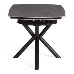 Стол обеденный Winston/Винстон столешница керамика (матовая) /опоры металл, темно-серый/черный, (120+30+30)x80x75 см