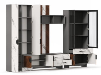 Набор мебели для гостиной Вилена №3 Оникс Серый/Орех/Монте белый