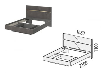 Кровать Монако 902.01 Оникс Десерт серый