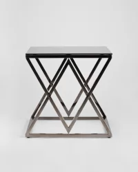 Журнальный стол ИНСИГНИЯ 55кс55 Темный хром стекло смоке / 55x55 smoke