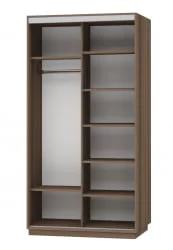 Шкаф-купе с фотопечатью Экспресс Дуо 1200х2200h Орхидея белая/Ясень шимо тёмный