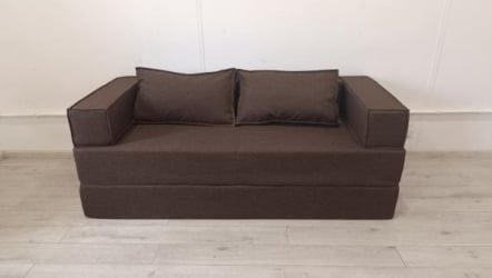 Диван прямой бескаркасный Хит (Berhouse) Цвет фасада: Кофе; Тип: Прямой; Материал фасада: Рогожка